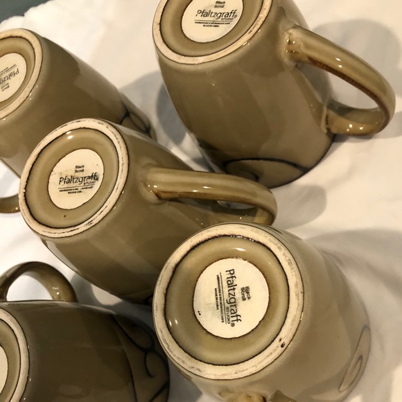 5 ea. Mug Black Scroll by PFALTZGRAFF - Picture 4 of 7